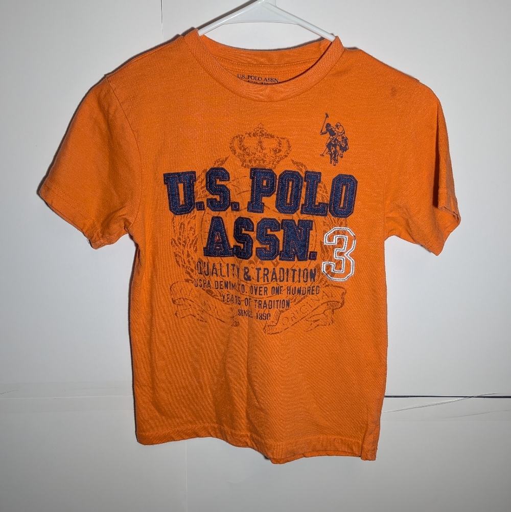 U.S. Polo Assn. Vibrant Orange Kids Tee Size 8